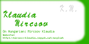 klaudia mircsov business card